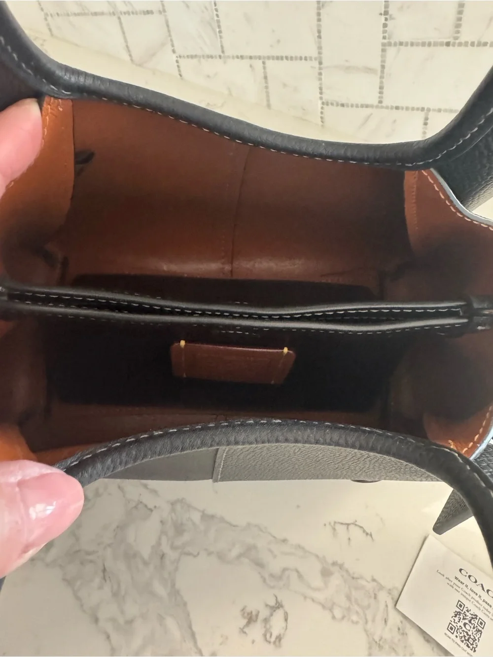 Coach Lana 23 Black on black Pebbled Leather Bag - Picture 7 of 12